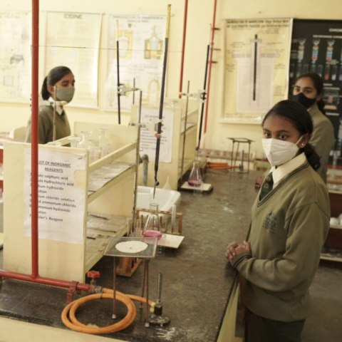 Students in Chemistry Lab - JSS Public School, Ooty