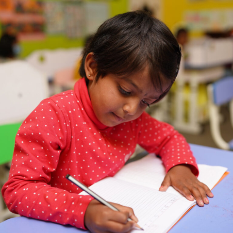 Child writing - JSS Public School, Ooty