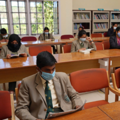 Students in library - JSS Public School, Ooty